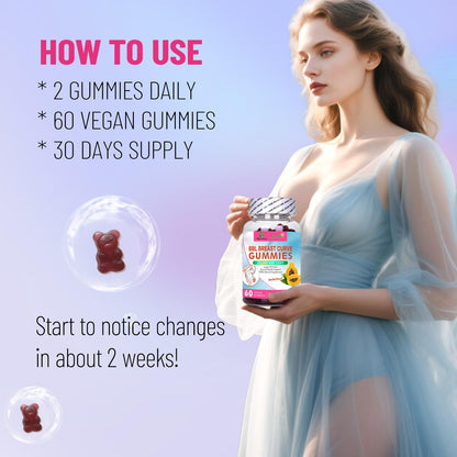 Wins Town BBL Chest Curve Gummies – Breast & Buttock Lift Supplements, Larger, Firming & Lifting, 60 Count