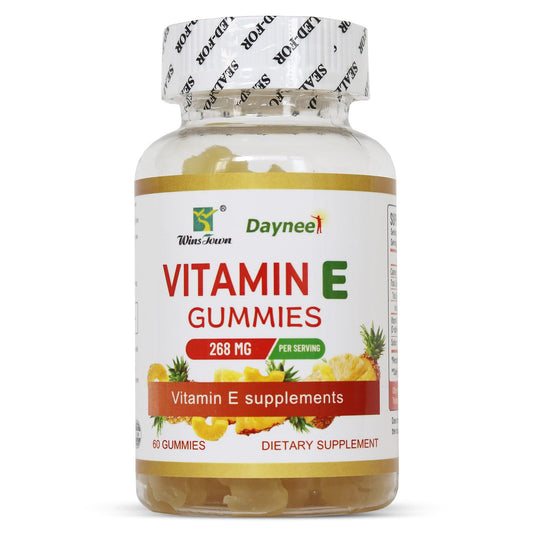 Wins Town Vitamin E Gummies 268mg – Pineapple, Vegan, Non-GMO, 60 Count | Immune, Skin & Eye Support BritishVita | Premium UK Vitamins & Wellness Supplements