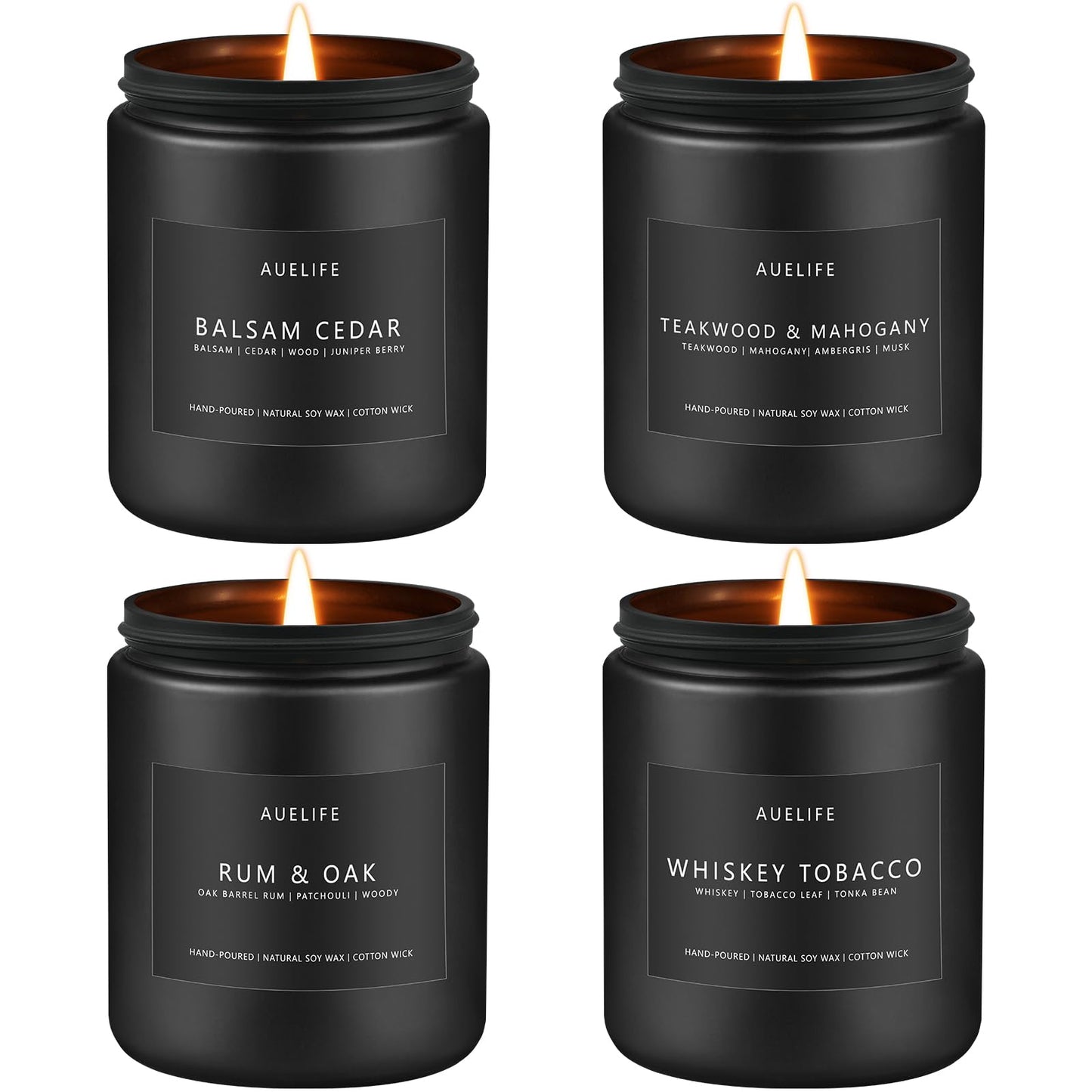 Winter Candle Gift Set for Men – 4 Soy Candles – Masculine Scents