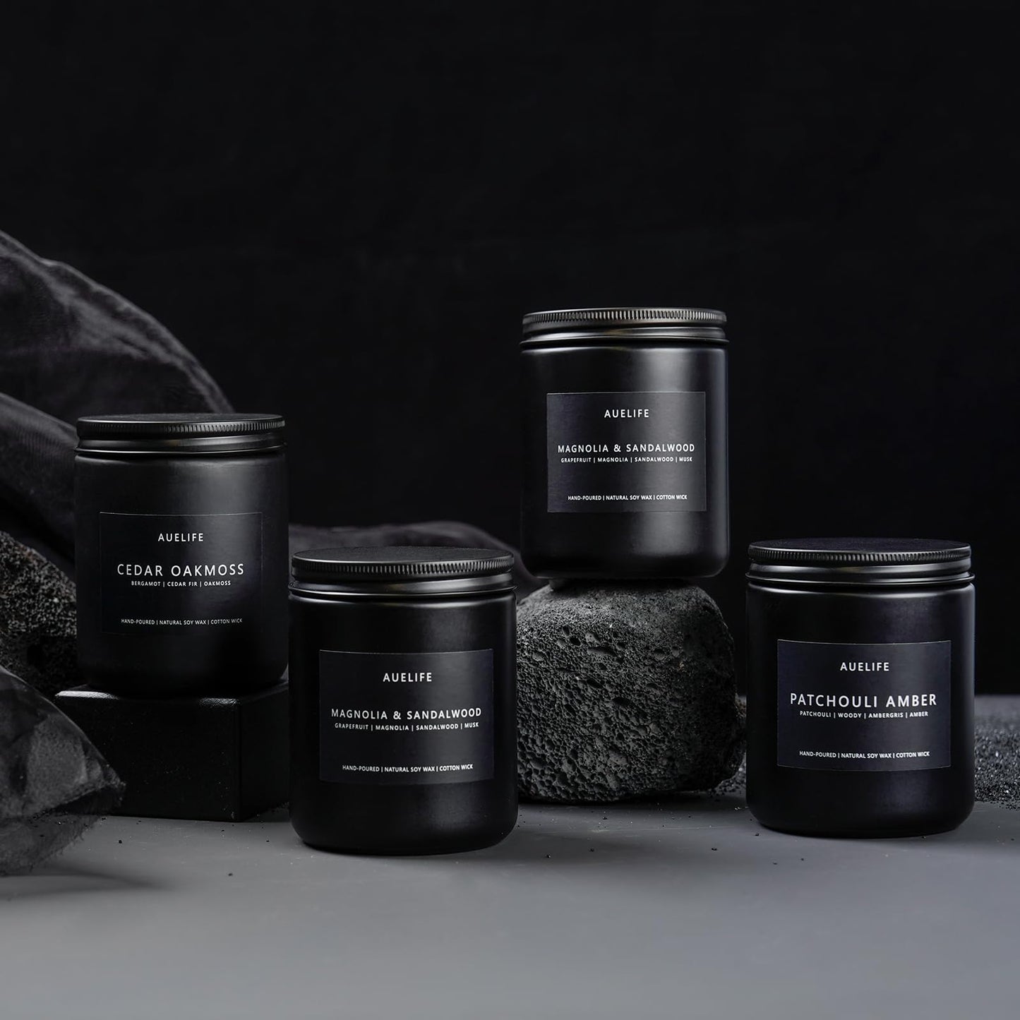Winter Candle Gift Set for Men – 4 Pack Soy Candles (Cedar Oakmoss, Pine & Clove)