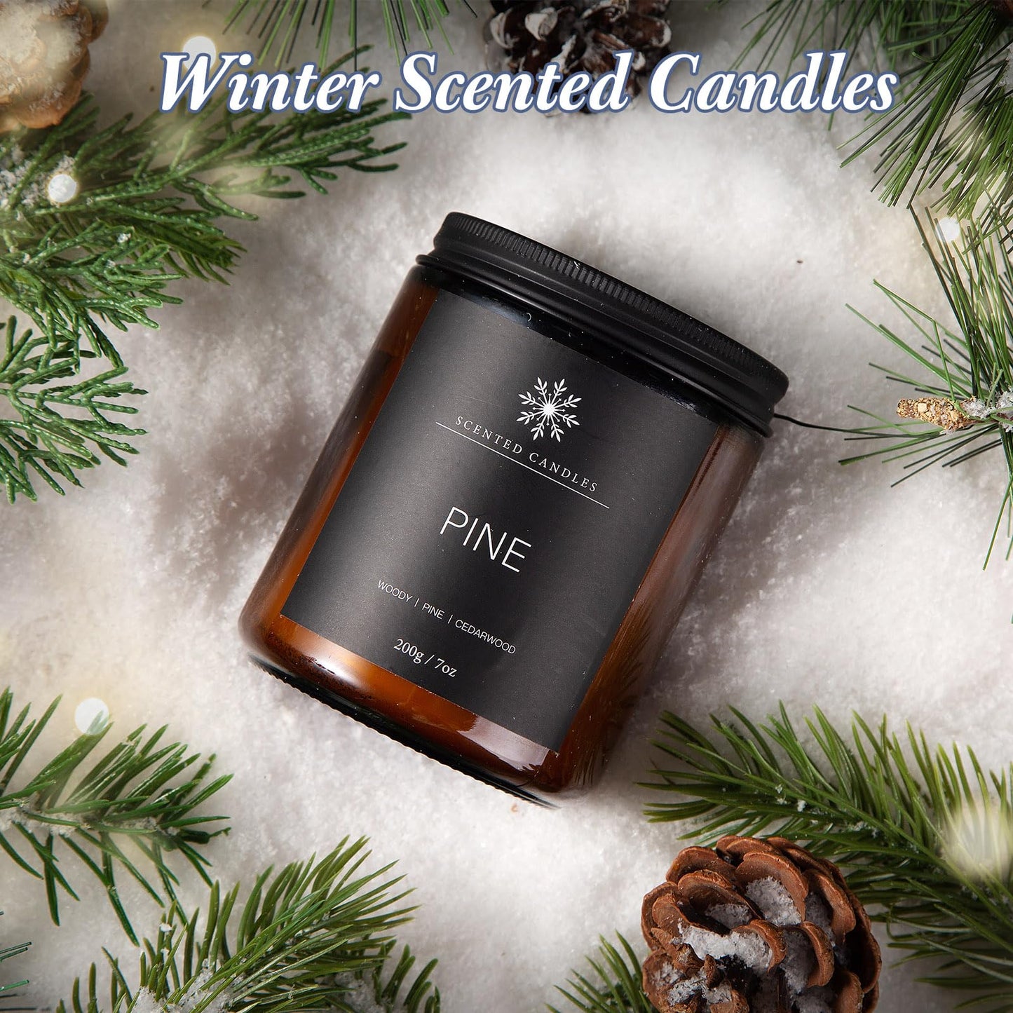 6 Pack Winter Aromatherapy Candles – 42oz, 300 Hours, Gift for Women & Men