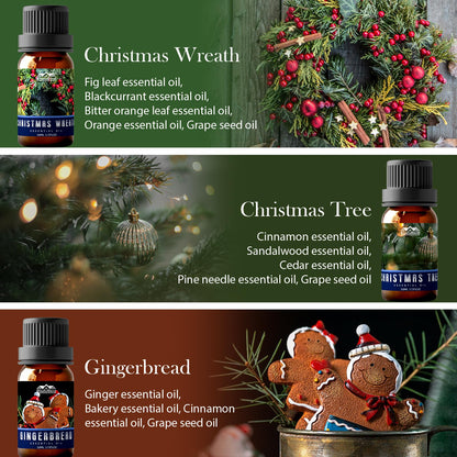 Winter Essential Oils Gifts Set - 6 x 10ml | Home & Car Care, DIY Candle & Soap Making | Christmas Gift