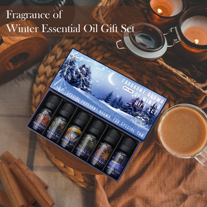 Winter Essential Oils Gifts Set - 6 x 10ml | Home & Car Care, DIY Candle & Soap Making | Christmas Gift