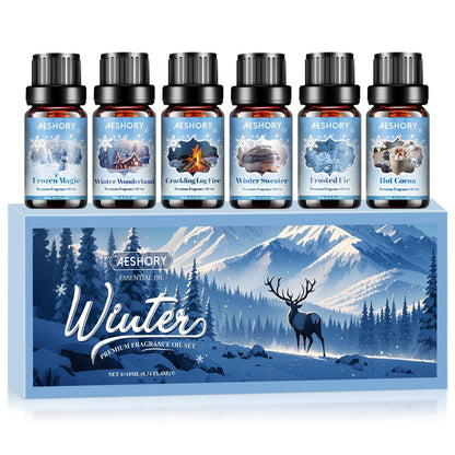 Winter Essential Oils Set – 6 Premium Holiday Fragrance Oils for Diffuser, Candle & Soap