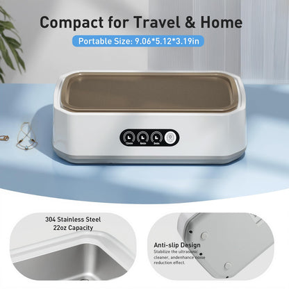 WINTERCRUSH Ultrasonic Cleaner 650ml for Dentures, Retainers & Eyewear | 3 Timer Settings