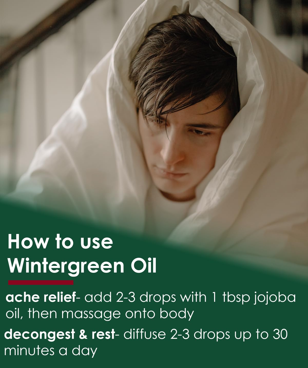 Wintergreen Essential Oil 4oz - 100% Pure & Natural | Child-Resistant Cap