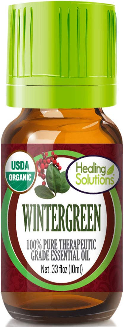 Wintergreen Essential Oil 0.33 oz Organic & Pure - Healing Solutions