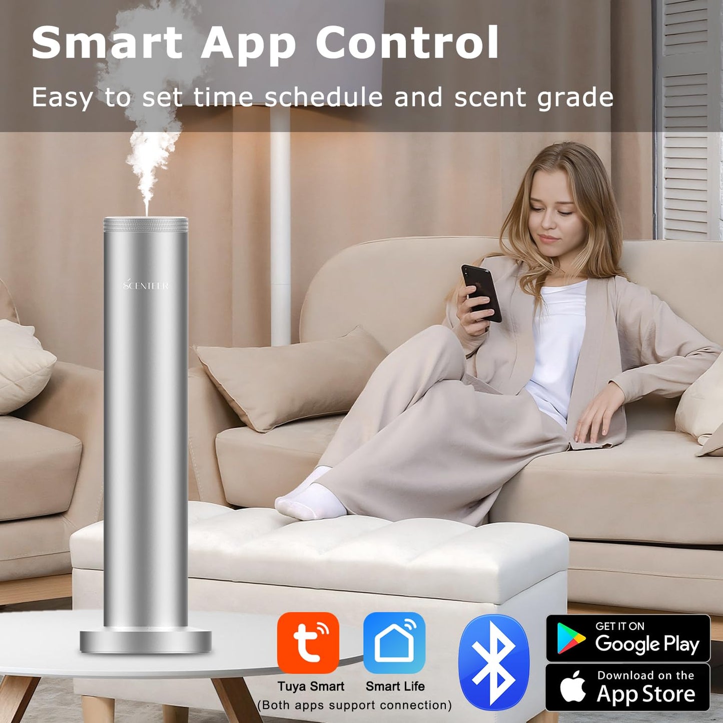 Wireless Scent Diffuser Cordless – 5000mAh Battery, App
