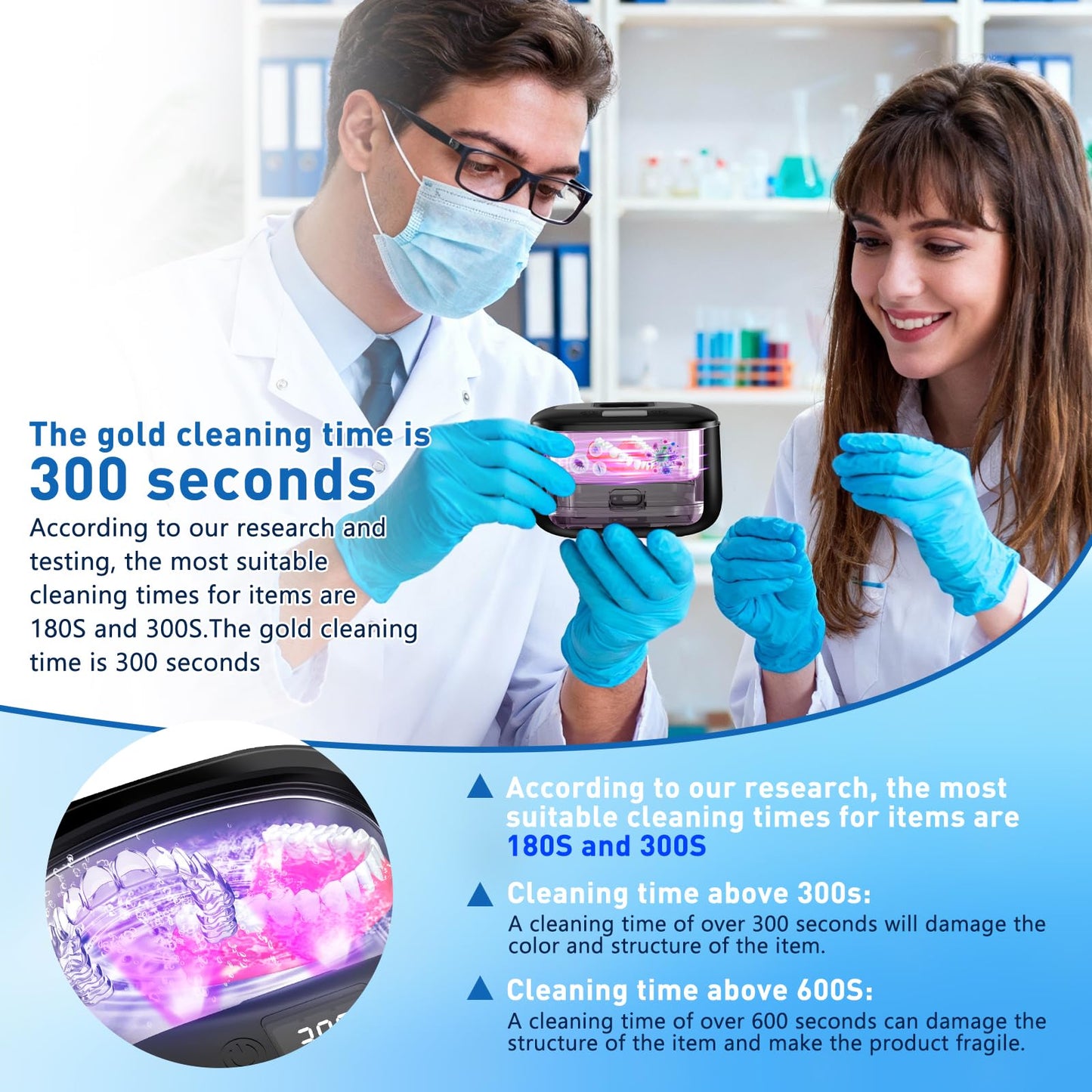 Wireless Ultrasonic Retainer Cleaner – Sonic Dental Cleaning Machine