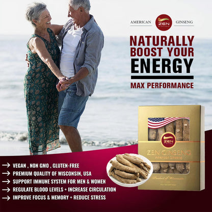 American Wisconsin Ginseng – 4oz (Super Long Jumbo Root) for Performance & Mental Health
