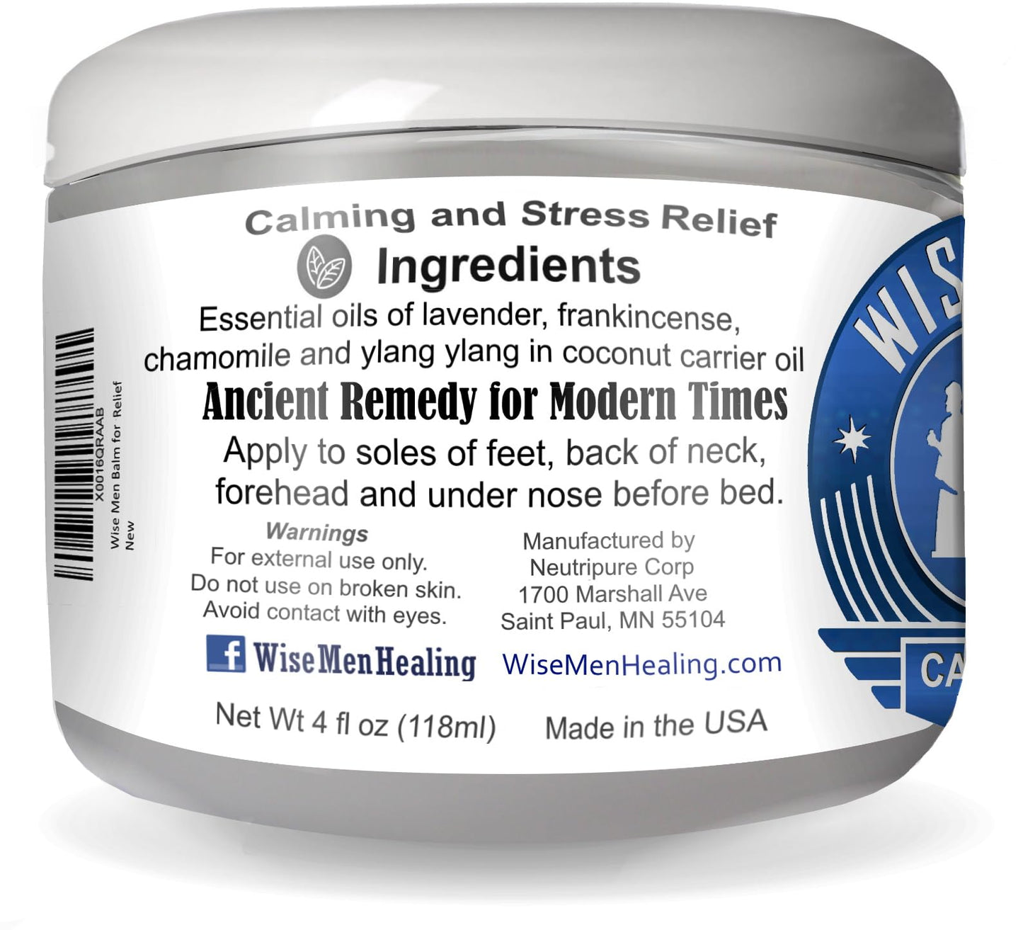 Wise Men Calm Balm 4 oz Pack of 2 | Relaxation & Aromatherapy | Natural Essential Oil Remedy