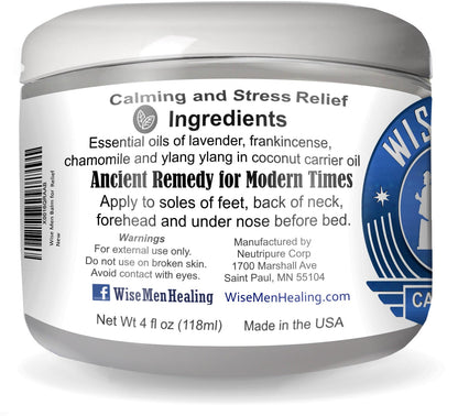 Wise Men Calm Balm 4 oz Pack of 2 | Relaxation & Aromatherapy | Natural Essential Oil Remedy