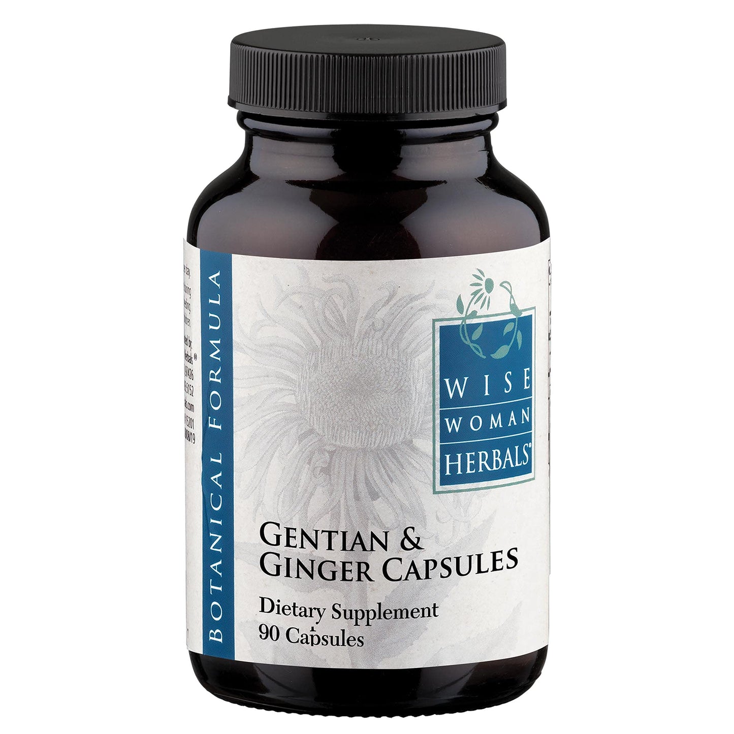 Wise Woman Herbals Gentian & Ginger Capsules - Pure Non-GMO Digestive Support