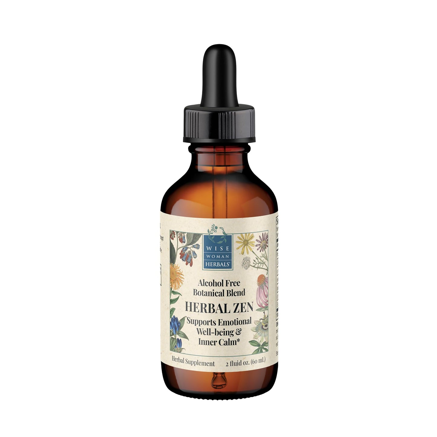 Wise Woman Herbals Herbal Zen – Alcohol-Free Mood Support Glycerite, 2 oz