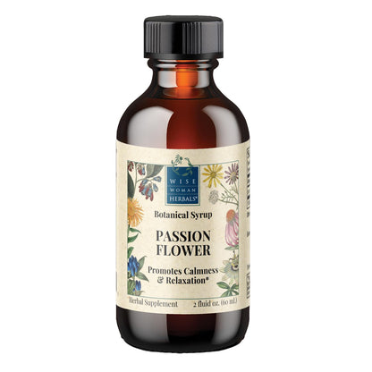 Wise Woman Herbals Passionflower Botanical Syrup 4:1 – Alcohol-Free Sleep Aid, 4 oz