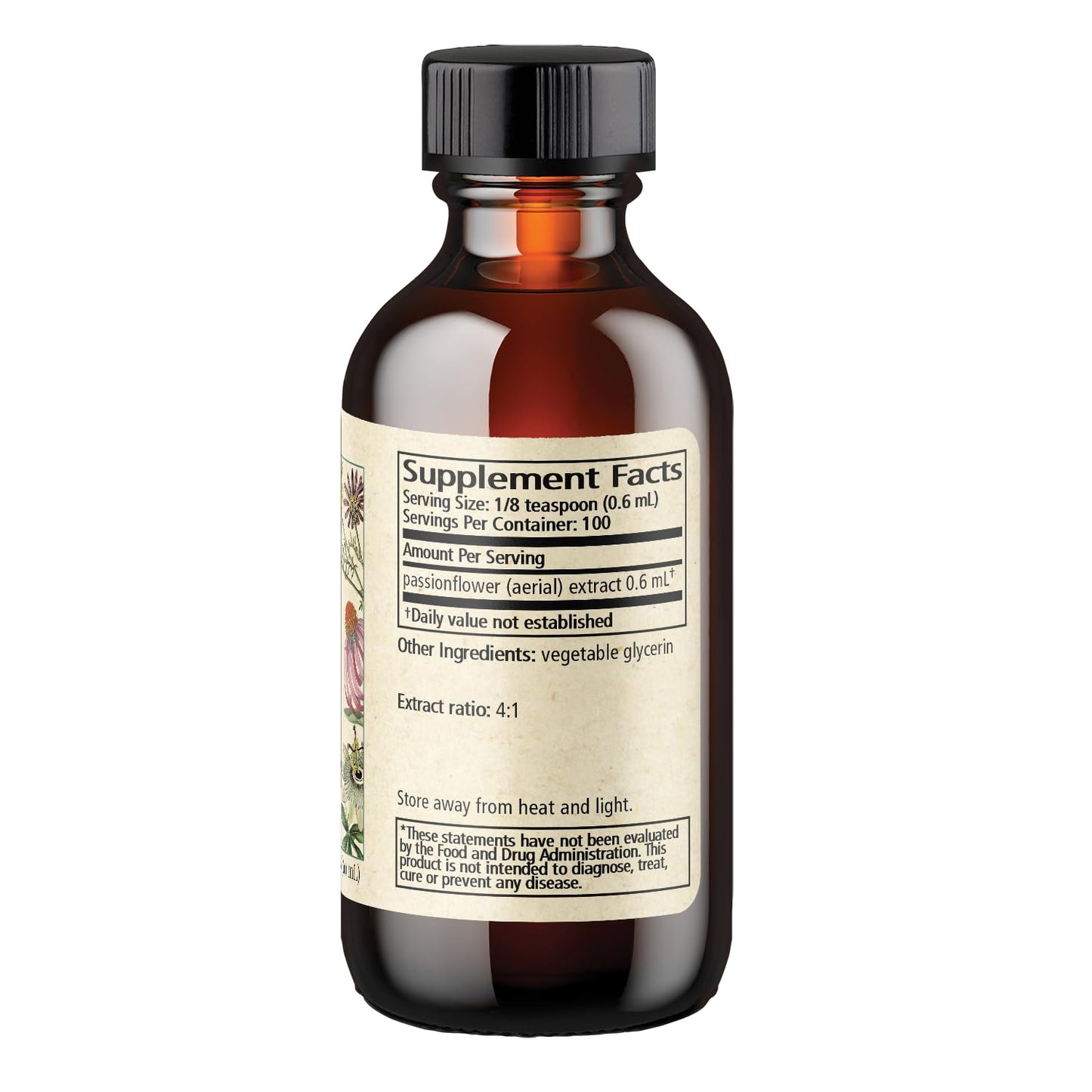 Wise Woman Herbals Passionflower Botanical Syrup 4:1 – Alcohol-Free Sleep Aid, 4 oz