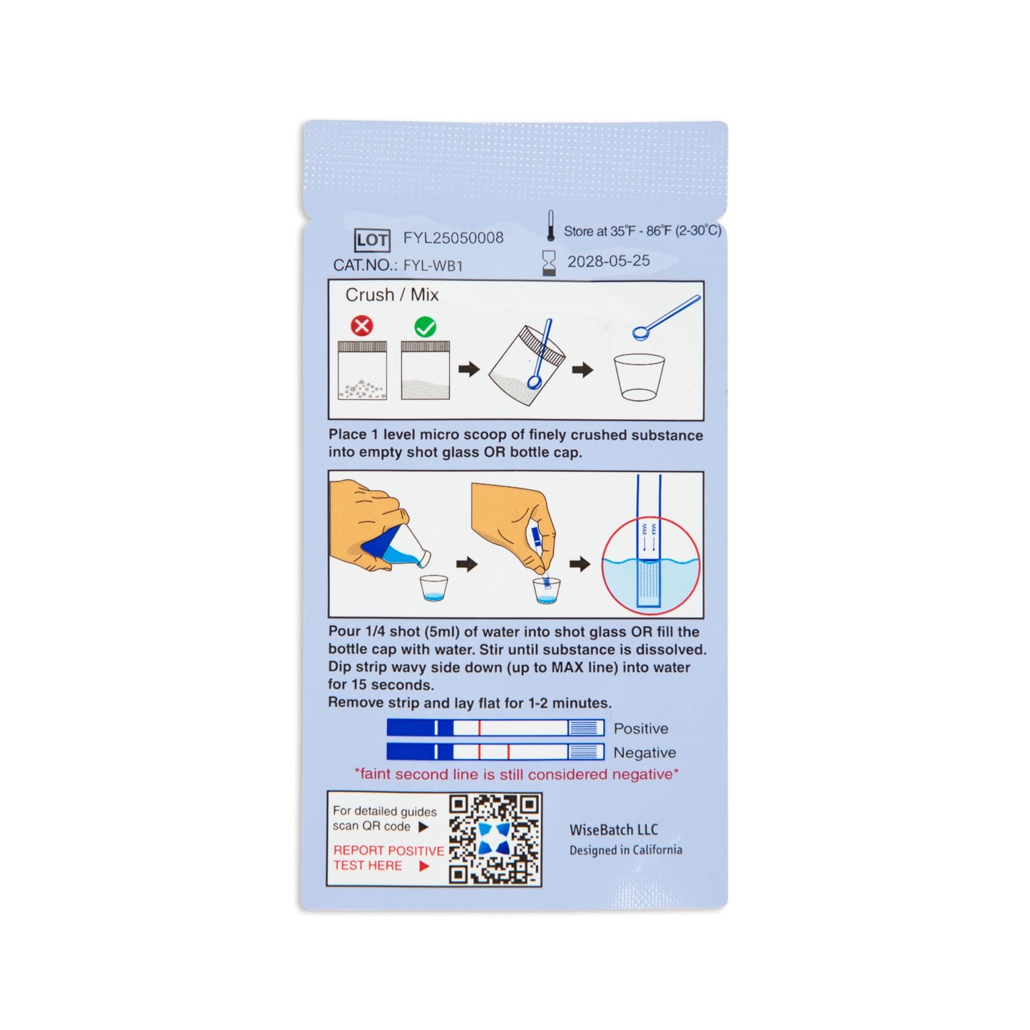 WiseBatch Fentanyl Test Strip Pack (25) + MicroScoop — 99% Accurate, <2 Minutes