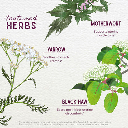 WishGarden AfterEase: All-Natural Postpartum Cramp Support with Cramp Bark & Black Haw