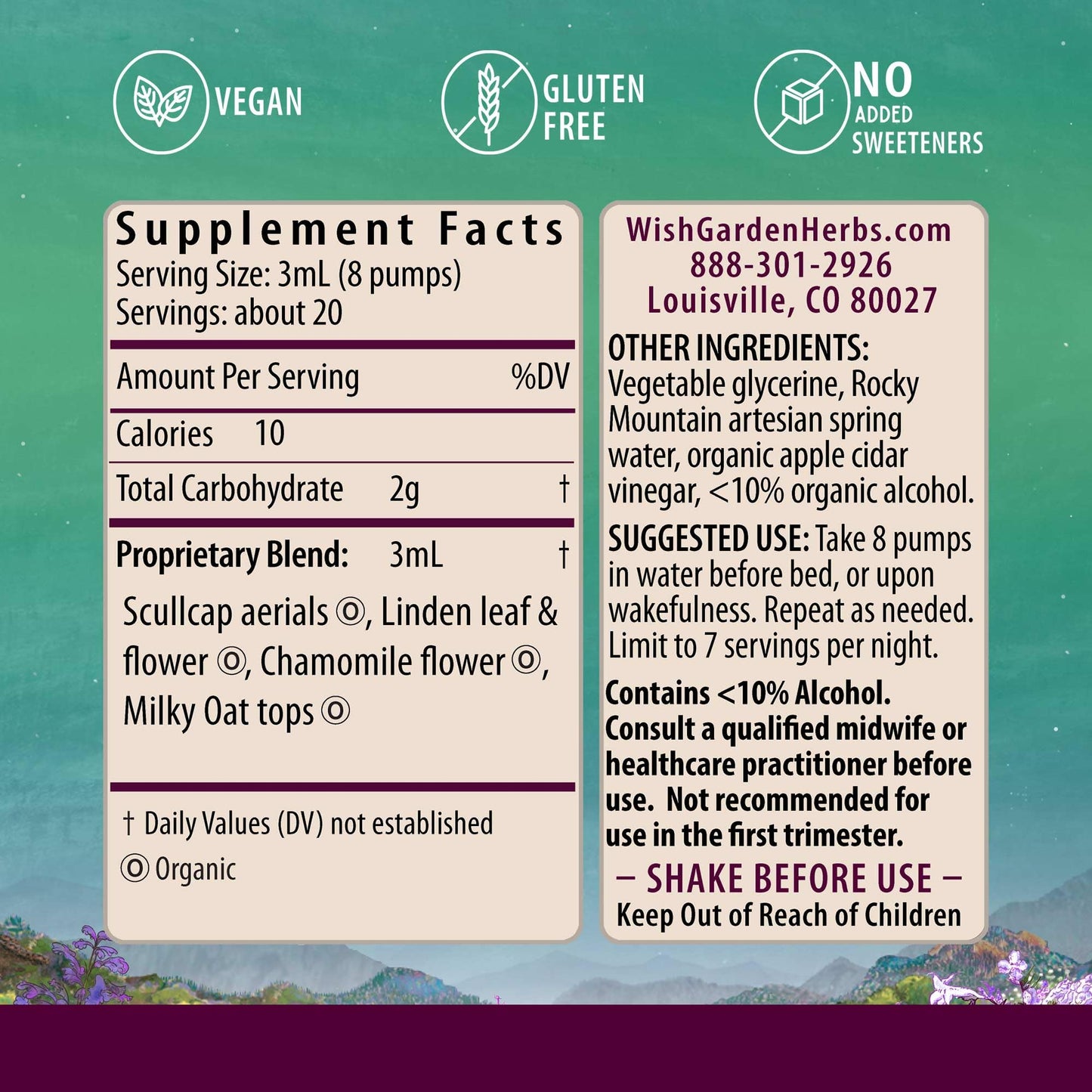 WishGarden Sleepy Nights for Pregnancy – Plant-Based Sleep Aid Safe for Pregnant Moms (2oz)