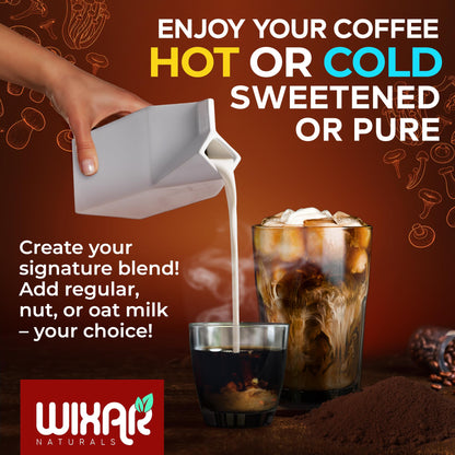 Wixar Mushroom Coffee Blend - Ten-Treasure Mushroom Instant Coffee Powder (5oz)