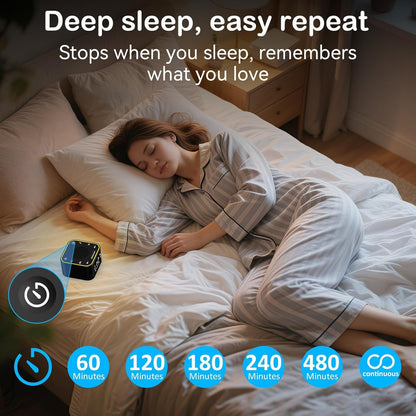 Wkzay Sound Machine with Alarm Clock — 30 Non-Looping Sleep Sounds, Adjustable Volume, Night Light, Memory & Sleep Timer (Black)
