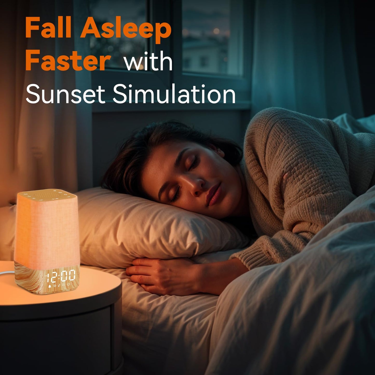 Wkzay Sunrise Alarm Clock with Noise Machine – Gentle Wake, 30 Sleep Sounds
