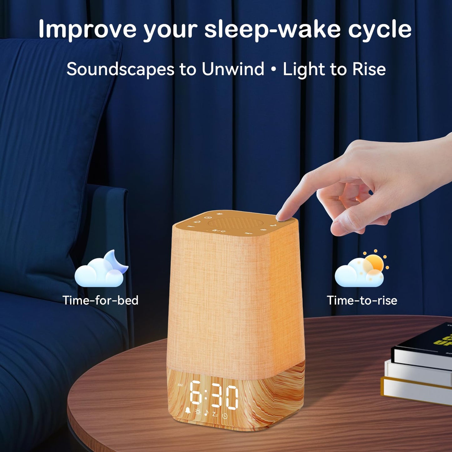 Wkzay Sunrise Alarm Clock with Noise Machine – Gentle Wake, 30 Sleep Sounds