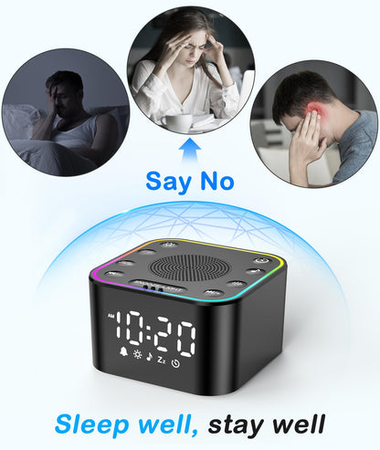 Wkzay White Noise Sound Machine | 30 Non-Looping Sleep Sounds, Night Light & Timer for Adults