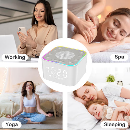 Wkzay White Noise Sound Machine | 30 Non-Looping Sleep Sounds, Night Light & Timer for Adults
