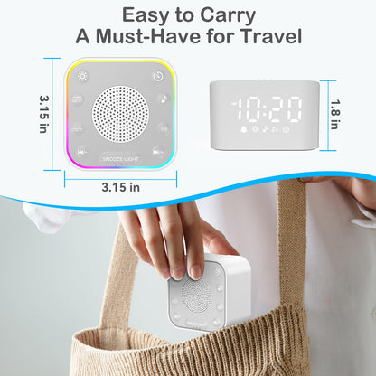 Wkzay White Noise Sound Machine | 30 Non-Looping Sleep Sounds, Night Light & Timer for Adults