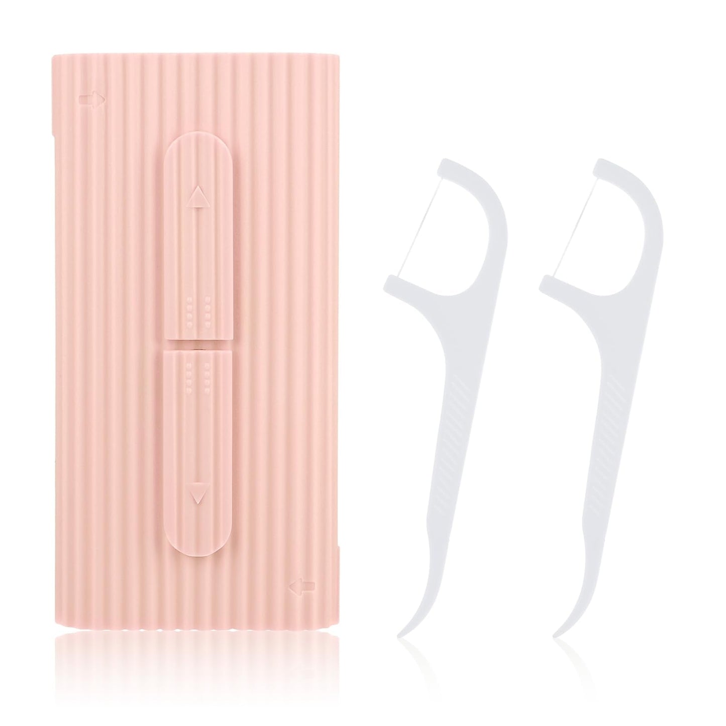 WLLHYF Portable Dental Floss Case – Refillable Travel Flosser (Pink)