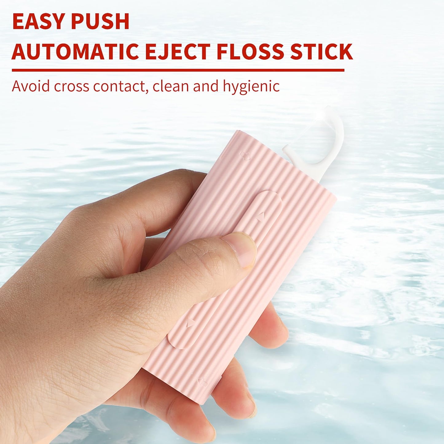 WLLHYF Portable Dental Floss Case – Refillable Travel Flosser (Pink)