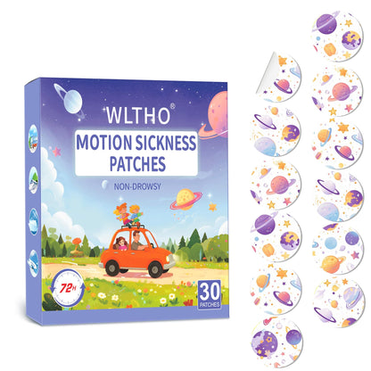 WLTHO 30ct Motion Sickness Patches — Non-Drowsy, Waterproof Behind-Ear, 72H Relief