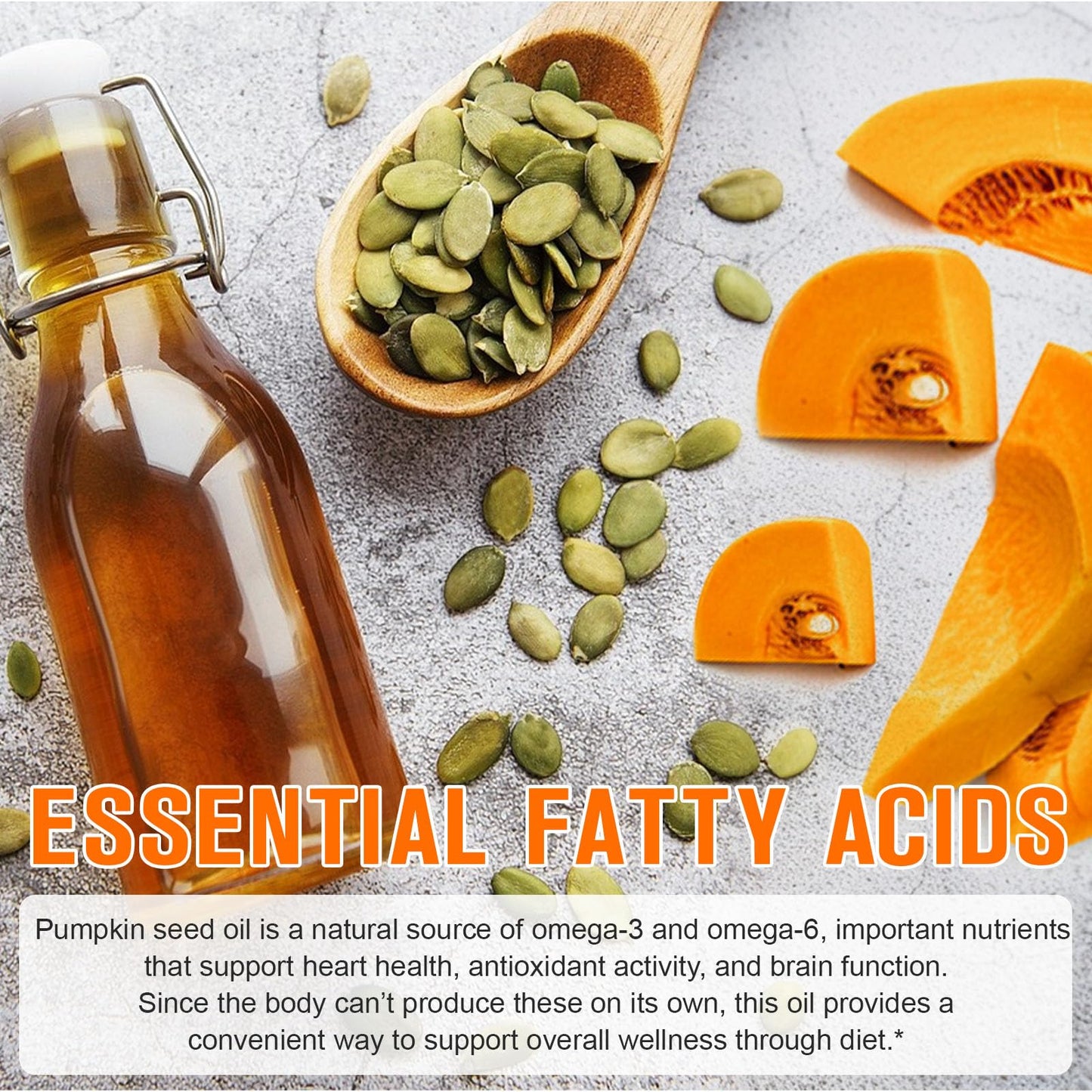 WHLH & WELL-BEING Pumpkin Seed Oil Capsules – 1000mg per Serving, 300 Count (Hair Growth)