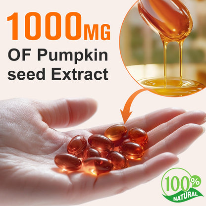 WHLH & WELL-BEING Pumpkin Seed Oil Capsules – 1000mg per Serving, 300 Count (Hair Growth)