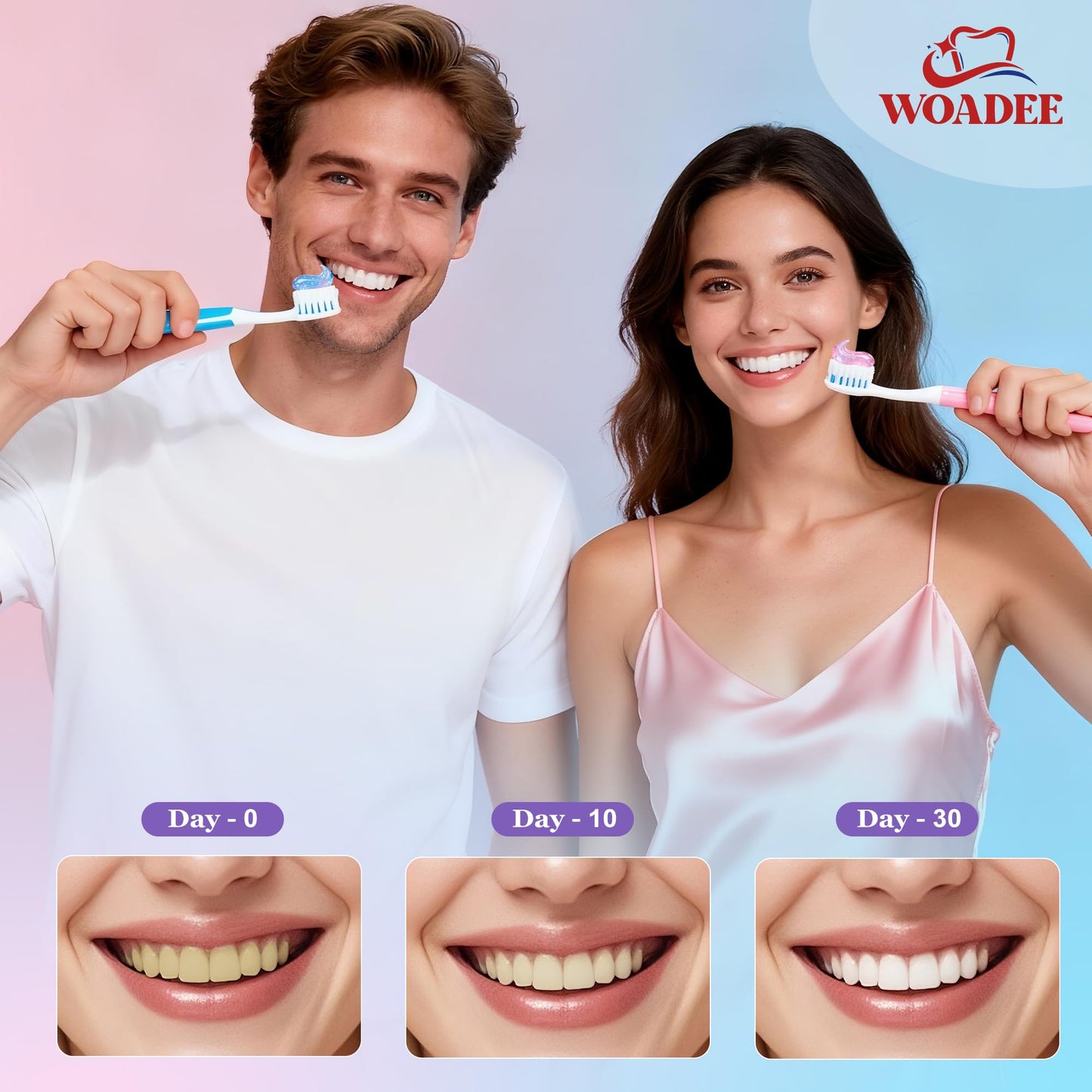 Woadee Niacinamide Whitening Toothpaste - Fluoride-Free Mint for Enamel & Gum Health