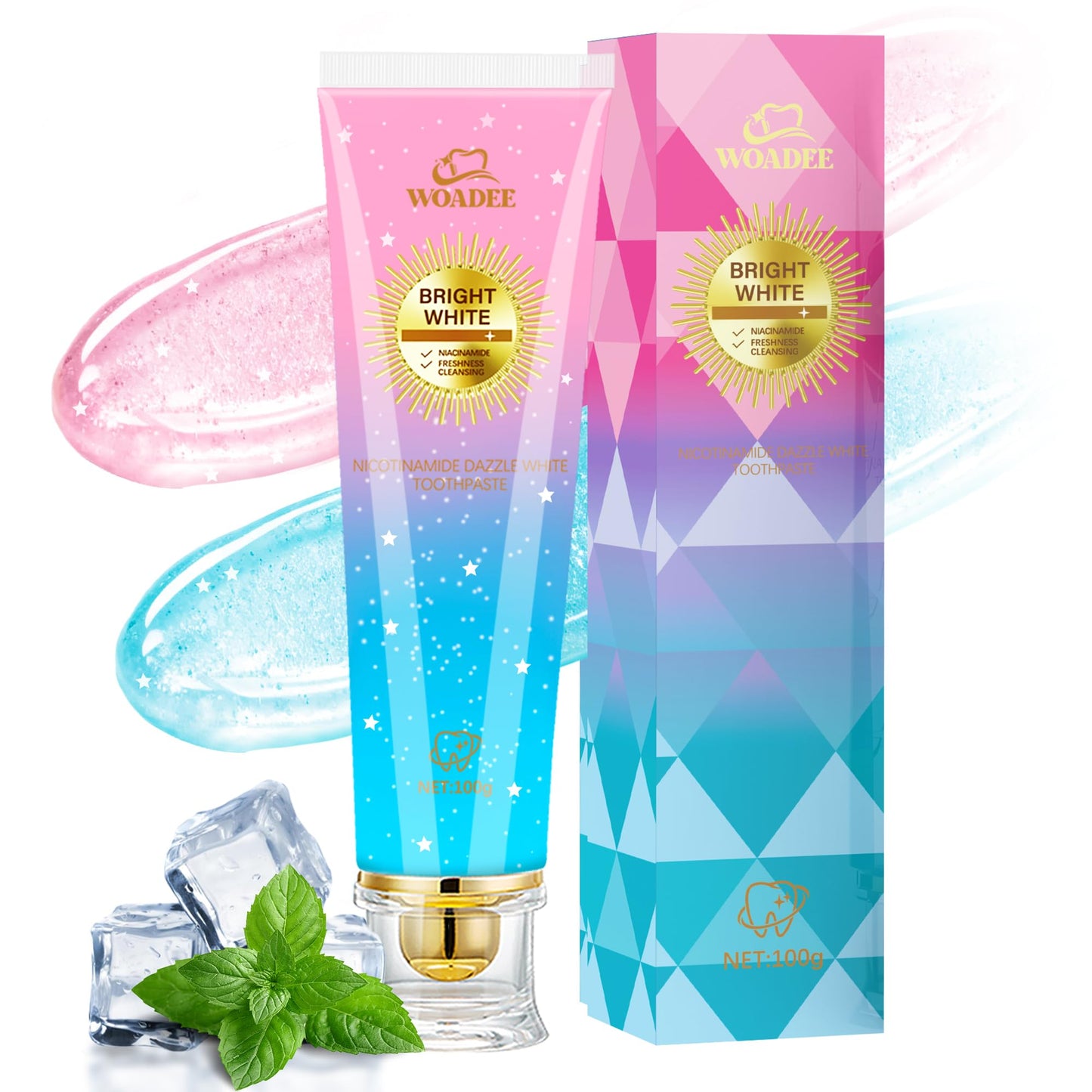 Woadee Niacinamide Whitening Toothpaste | Fluoride-Free Enamel & Gum Health | Mint Flavor