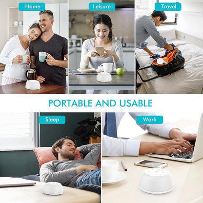 Wobrikosee Rechargeable White Noise Machine | 9-Color Night Light, 26 Sounds, 4 Timers