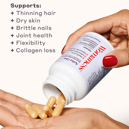 Womaness Active Glow Hair Skin & Nails Vitamins – Biotin, Hyaluronic Acid, Curcumin