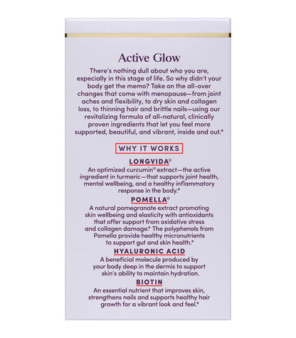 Womaness Active Glow Hair Skin & Nails Vitamins – Biotin, Hyaluronic Acid, Curcumin