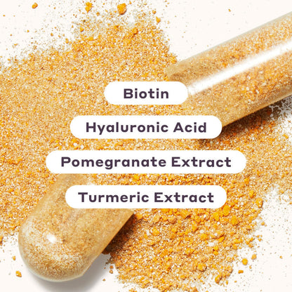 Womaness Active Glow Hair Skin & Nails Vitamins – Biotin, Hyaluronic Acid, Curcumin