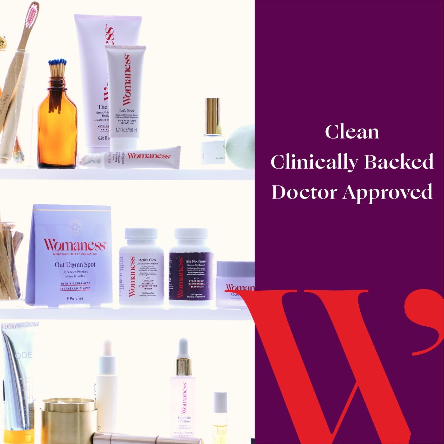 Womaness Active Glow Hair Skin & Nails Vitamins – Biotin, Hyaluronic Acid, Curcumin