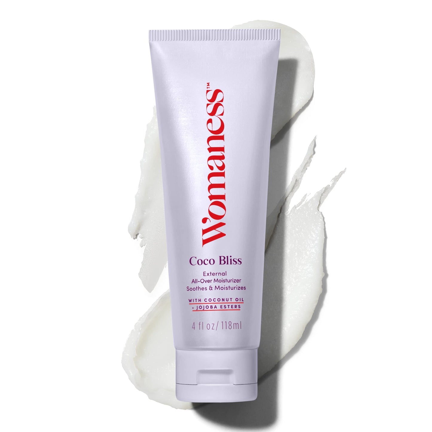 Womaness Coco Bliss Feminine Moisturizer for Dryness - Hydrating Coconut, Non-Sticky Body & Intimate Moisturizer 4oz