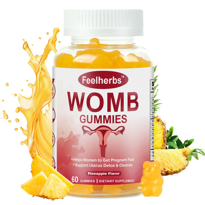 Womb Gummies for Women – Fertility Support, Pineapple Balance, Vegan & Gluten-Free (60 Count)