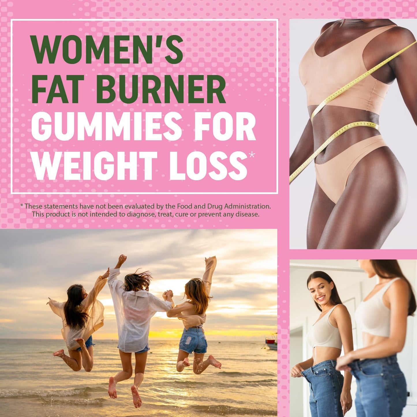 Women’s Fat Burner Gummies for Weight Loss | Green Tea, Green Coffee Bean, Garcinia Cambogia & Ketones | Fat Burners for Women Weight Loss Gummies | Green Tea Fat Burner Supplements | 60 Count