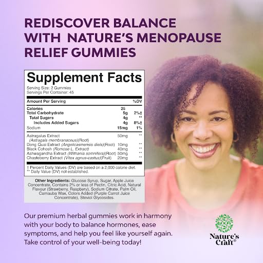 Womens Menopause Gummies with Dong Quai & Ashwagandha | 90 Count