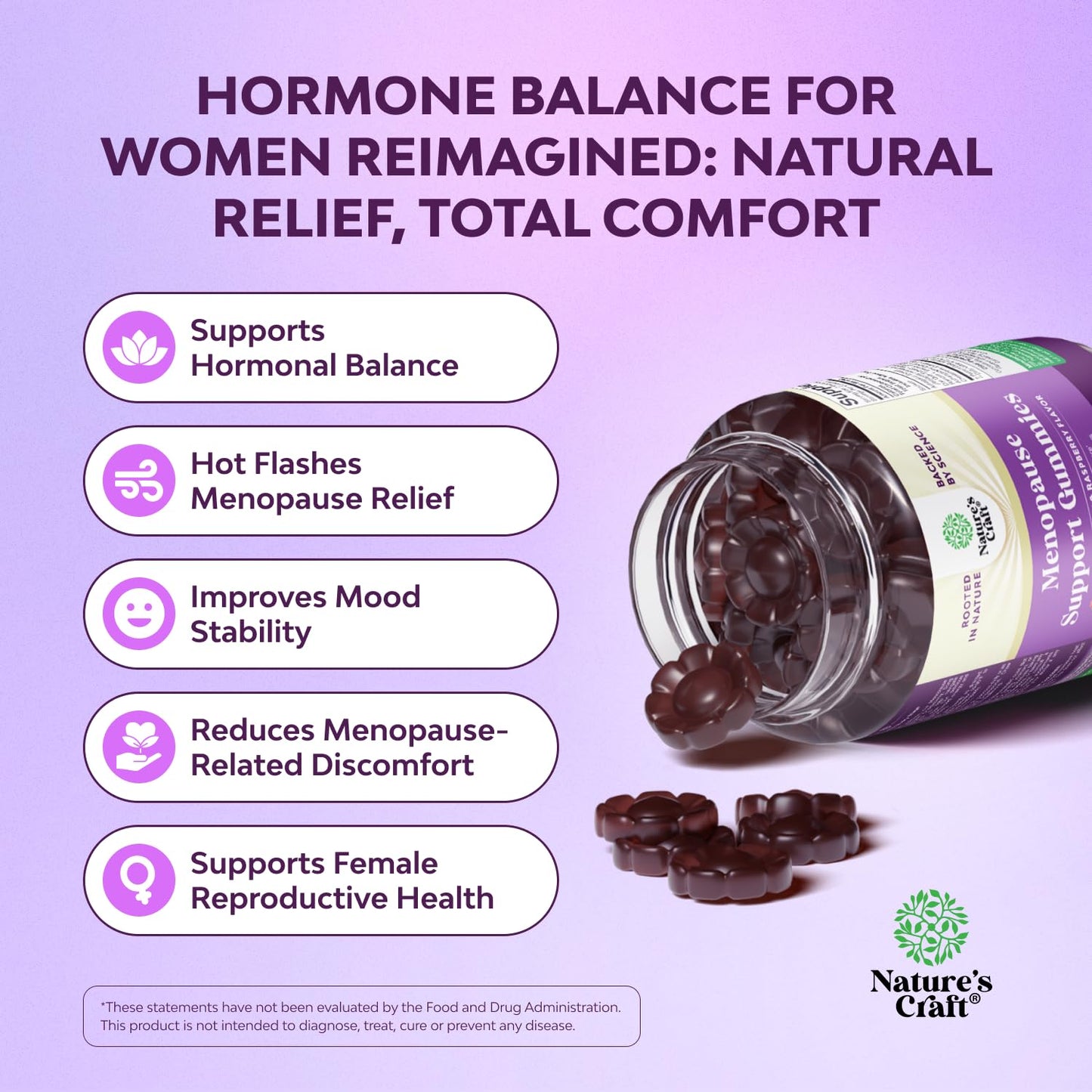 Womens Menopause Gummies with Dong Quai & Ashwagandha | 90 Count