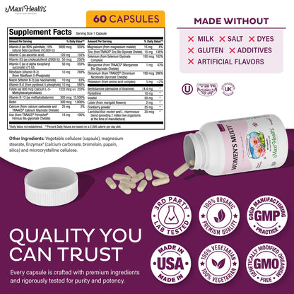 Womens Multivitamin - Methylated 23 Vitamins for Women (60 Capsules) - Kosher