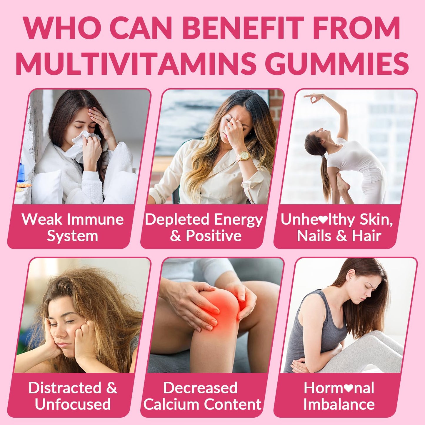 Womens Multivitamin Gummy – Collagen, Iron, Omega-3, Calcium | Sugar Free Daily Vitamins for Skin & Hair