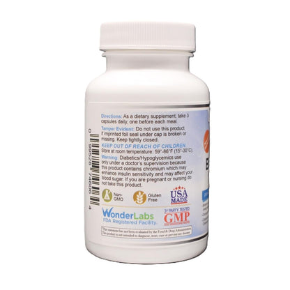 Wonder Laboratories Berberine HCL 1,500mg + Cinnamon, Chromium & Bioperine - Gluten & GMO Free | 60 Capsules